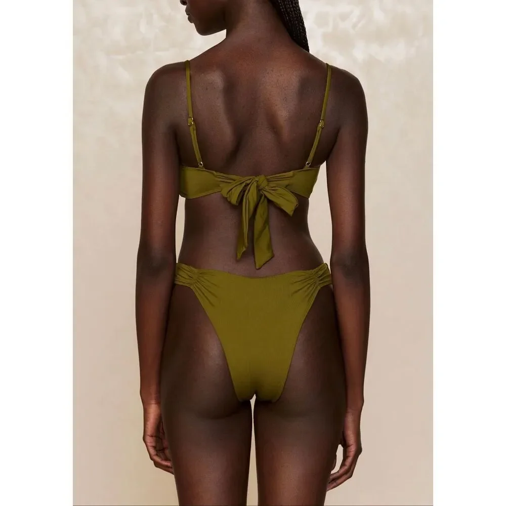 Monday Swimwear Bordeaux Bikini Set | Green in VERY VOLUPTUOUS